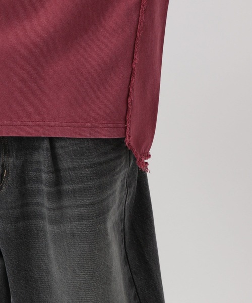 BAYFLOW（ベイフロー）の「フリンジコンビフェードＴ（Tシャツ/カットソー・レディース・チャコール/ベージュ/レッド・FREE）」の14枚目の写真