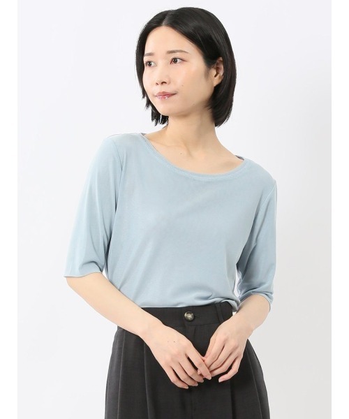 innowave(イノウェーブ)の「【ストレッチ】イノウェーブ/INNOWAVE マイクロチュール 半袖 Tシャツ(Tシャツ/カットソー・レディース・ライトグレー/ダークウッド/ブラック/サックスブルー・MEDIUM)」の4枚目の写真