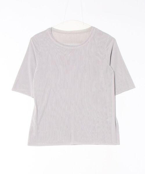 innowave(イノウェーブ)の「【ストレッチ】イノウェーブ/INNOWAVE マイクロチュール 半袖 Tシャツ(Tシャツ/カットソー・レディース・ライトグレー/ダークウッド/ブラック/サックスブルー・MEDIUM)」の6枚目の写真
