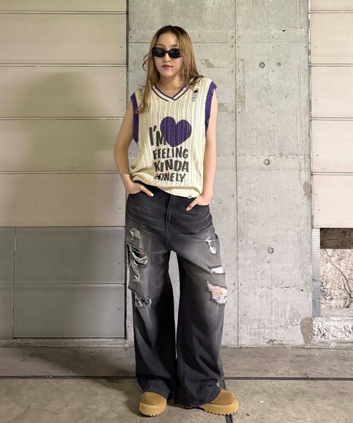 sedacle(セダクル)の「ハートロゴニットベスト(ベスト・レディース・パープル/レッド・SMALL/MEDIUM/LARGE)」の9枚目の写真
