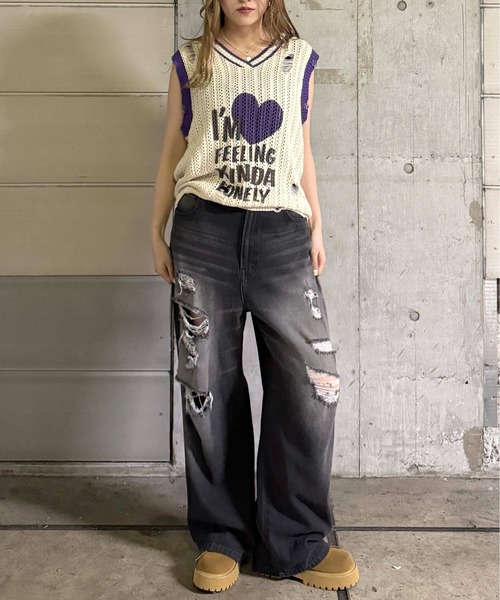 sedacle(セダクル)の「ハートロゴニットベスト(ベスト・レディース・パープル/レッド・SMALL/MEDIUM/LARGE)」の8枚目の写真