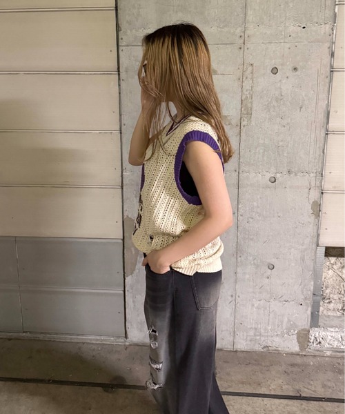 sedacle(セダクル)の「ハートロゴニットベスト(ベスト・レディース・パープル/レッド・SMALL/MEDIUM/LARGE)」の5枚目の写真