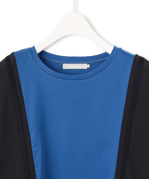 ICB(アイシービー)の「シルケットスムースコンビ バイカラーカットソー(Tシャツ/カットソー・レディース・グレー系7/ブルー系7/アイボリー系7・LARGE/X-LARGE)」の16枚目の写真