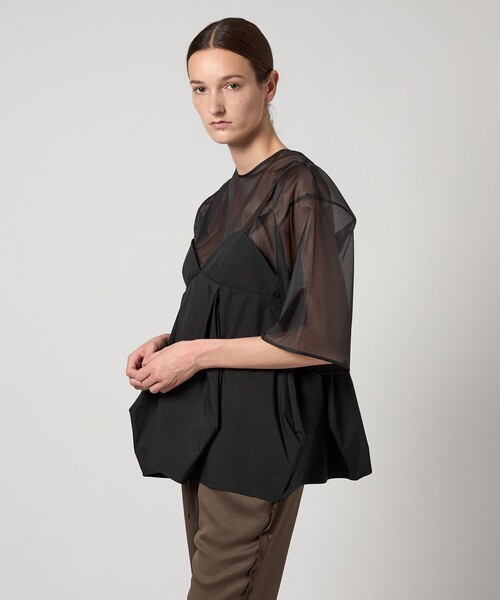 美品 AEWEN MATOPH 黒 シャーリングキャミソール AEWEN MATOPH シャーリングキャミソール AEWEN MATOPH（イウエン