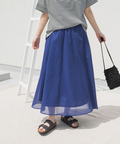 URBAN RESEARCH DOORS（アーバンリサーチドアーズ）の「『UR TECH』ボイルギャザースカート（スカート・レディース・チャコールグレー/ロイヤルブルー/パープル・MEDIUM）」の8枚目の写真