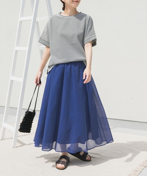 URBAN RESEARCH DOORS（アーバンリサーチドアーズ）の「『UR TECH』ボイルギャザースカート（スカート・レディース・チャコールグレー/ロイヤルブルー/パープル・MEDIUM）」の10枚目の写真