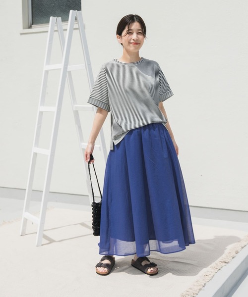 URBAN RESEARCH DOORS（アーバンリサーチドアーズ）の「『UR TECH』ボイルギャザースカート（スカート・レディース・チャコールグレー/ロイヤルブルー/パープル・MEDIUM）」の12枚目の写真