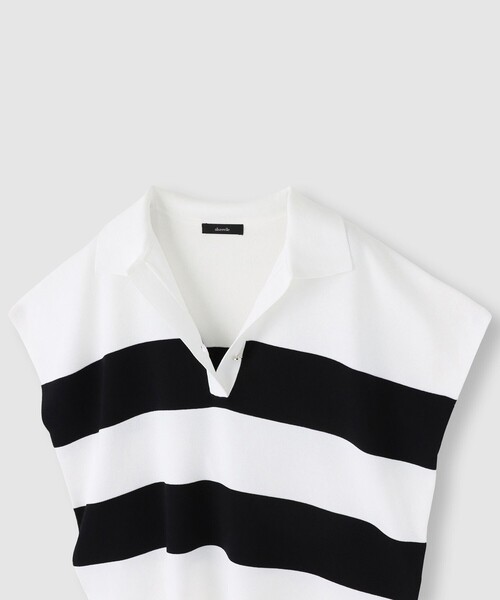 allureville（アルアバイル）の「◇ サマーラガーシャツ（ニット/セーター・レディース・ホワイト系その他/ネイビー/オレンジ・2）」の5枚目の写真