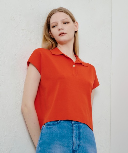 allureville（アルアバイル）の「◇ サマーラガーシャツ（ニット/セーター・レディース・ホワイト系その他/ネイビー/オレンジ・2）」の3枚目の写真