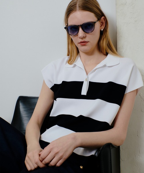 allureville（アルアバイル）の「◇ サマーラガーシャツ（ニット/セーター・レディース・ホワイト系その他/ネイビー/オレンジ・2）」の22枚目の写真