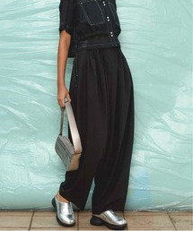 MAISON SPACIAL ブラックパンツ MAISON SPECIAL パンツ Side Zipper Parachute Pants/サイド