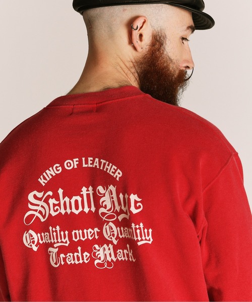 Schott(ショット)の「Schott/ショット/QUALITY OVER QUANTITY CREW SWEAT/クオリティ オーバー クアンティティ クルースウェット(スウェット・メンズ・ネイビー/ブラック/レッド・2XL/XL/L/M)」の3枚目の写真