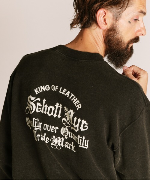 Schott(ショット)の「Schott/ショット/QUALITY OVER QUANTITY CREW SWEAT/クオリティ オーバー クアンティティ クルースウェット(スウェット・メンズ・ネイビー/ブラック/レッド・2XL/XL/L/M)」の2枚目の写真