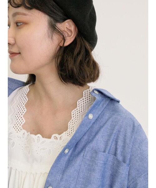 Samansa Mos2（サマンサ モスモス）の「【接触冷感】スクエアネックレースノースリーブ（Tシャツ/カットソー・レディース・グレー/オフホワイト/ブラック・F）」の13枚目の写真