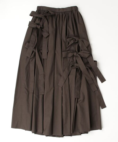 DOUBLE STANDARD CLOTHING（ダブルスタンダードクロージング）の「リボンタイプライタスカート（スカート・レディース・ネイビー/ダークブラウン・36/38）」の7枚目の写真