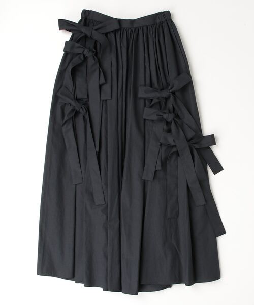 DOUBLE STANDARD CLOTHING（ダブルスタンダードクロージング）の「リボンタイプライタスカート（スカート・レディース・ネイビー/ダークブラウン・36/38）」の8枚目の写真