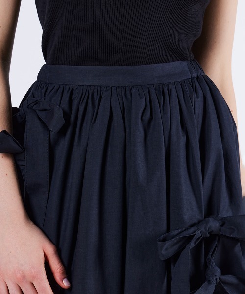 DOUBLE STANDARD CLOTHING（ダブルスタンダードクロージング）の「リボンタイプライタスカート（スカート・レディース・ネイビー/ダークブラウン・36/38）」の14枚目の写真