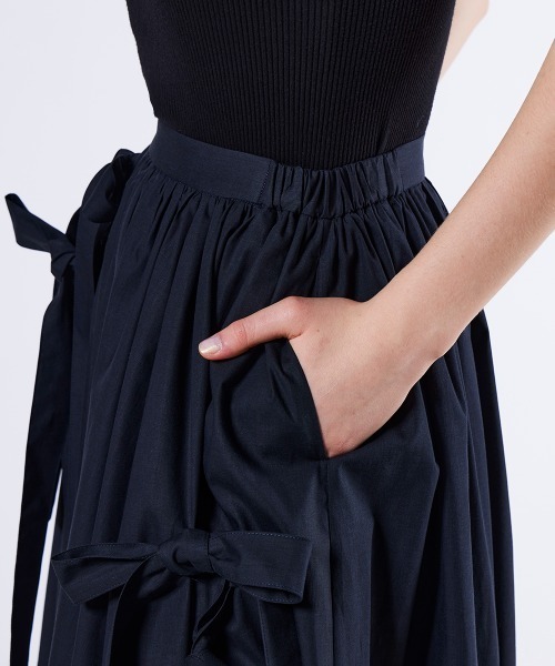 DOUBLE STANDARD CLOTHING（ダブルスタンダードクロージング）の「リボンタイプライタスカート（スカート・レディース・ネイビー/ダークブラウン・36/38）」の15枚目の写真