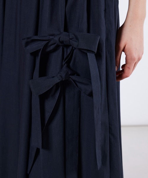 DOUBLE STANDARD CLOTHING（ダブルスタンダードクロージング）の「リボンタイプライタスカート（スカート・レディース・ネイビー/ダークブラウン・36/38）」の19枚目の写真