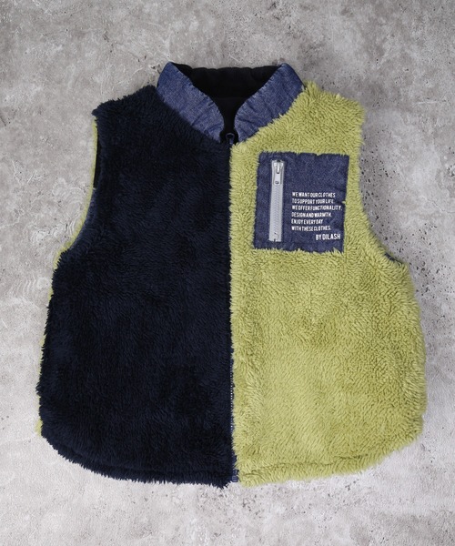 DILASH（ディラッシュ）の「デニム×ボア リバーシブルベスト（その他アウター・キッズ・ネイビー/ブルー/ブラック・140/130/120/110/100/90/80）」の5枚目の写真