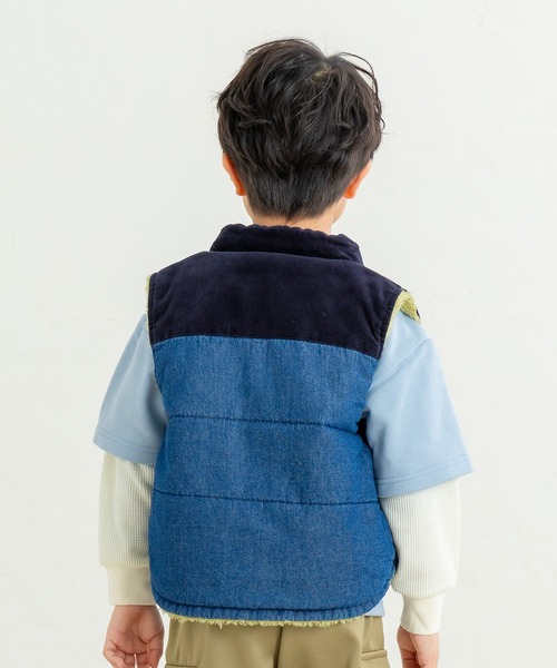 DILASH（ディラッシュ）の「デニム×ボア リバーシブルベスト（その他アウター・キッズ・ネイビー/ブルー/ブラック・140/130/120/110/100/90/80）」の8枚目の写真