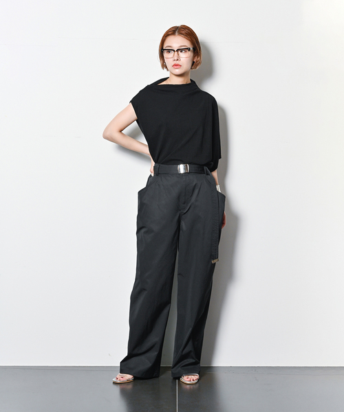 CITYSHOP（シティーショップ）の「ASYMMETRY CUT TOP：カットソー（Tシャツ/カットソー・レディース・ホワイト/ブラック/チャコールグレー・FREE）」の10枚目の写真