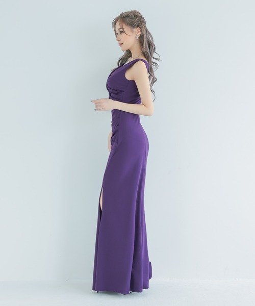 myMinette（マイミネット）の「[CLOSED] キャバドレス ロング ワンカラー ノースリーブ Vネック マーメイド スリットドレス（ドレス・レディース・ブラック/パープル・LARGE/X-LARGE/XX-LARGE/MEDIUM/SMALL）」の11枚目の写真