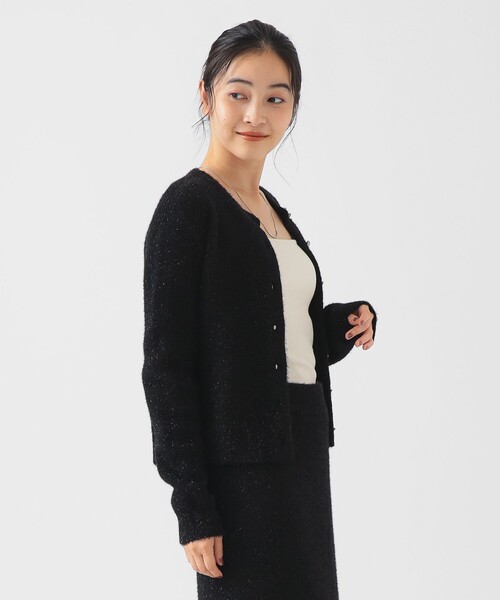 B:MING by BEAMS（ビーミングバイビームス）の「ラメ ニット カーディガン (手洗い可)（カーディガン/ボレロ・レディース・ライトブルー/ブラック/グレー・ONE SIZE）」の5枚目の写真