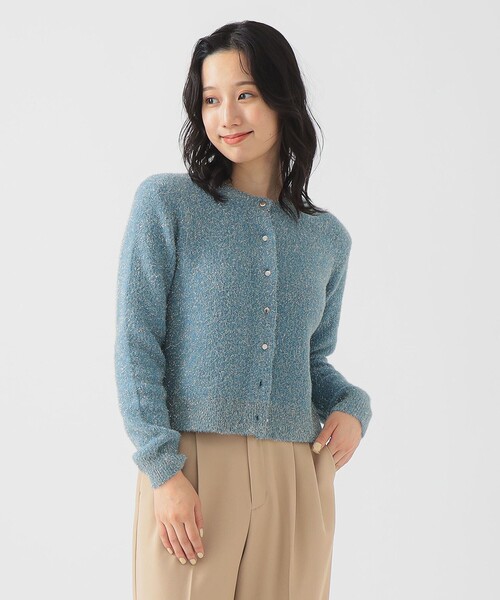 B:MING by BEAMS（ビーミングバイビームス）の「ラメ ニット カーディガン (手洗い可)（カーディガン/ボレロ・レディース・ライトブルー/ブラック/グレー・ONE SIZE）」の9枚目の写真