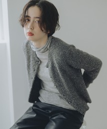 ラメ ニット カーディガン (手洗い可)