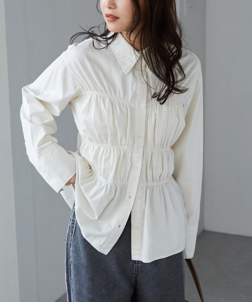 RANAN(ラナン)の「ビスチェデザインシャーリングシャツ(シャツ/ブラウス・レディース・アイボリー/ブルー/ネイビー・M/L/LL)」の7枚目の写真