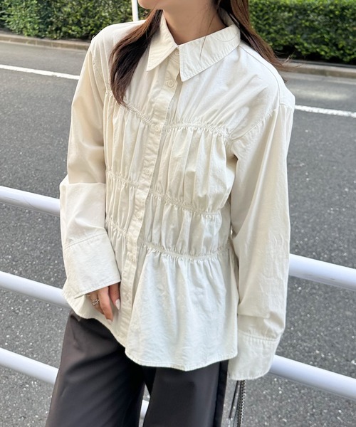 RANAN(ラナン)の「ビスチェデザインシャーリングシャツ(シャツ/ブラウス・レディース・アイボリー/ブルー/ネイビー・M/L/LL)」の17枚目の写真