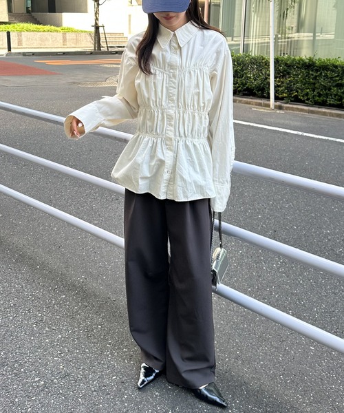 RANAN(ラナン)の「ビスチェデザインシャーリングシャツ(シャツ/ブラウス・レディース・アイボリー/ブルー/ネイビー・M/L/LL)」の18枚目の写真