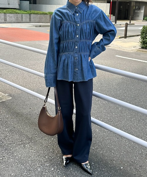 RANAN(ラナン)の「ビスチェデザインシャーリングシャツ(シャツ/ブラウス・レディース・アイボリー/ブルー/ネイビー・M/L/LL)」の12枚目の写真