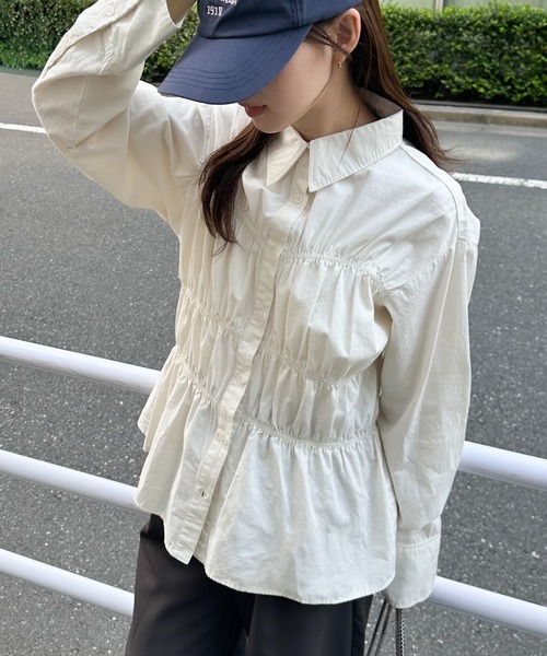 RANAN(ラナン)の「ビスチェデザインシャーリングシャツ(シャツ/ブラウス・レディース・アイボリー/ブルー/ネイビー・M/L/LL)」の16枚目の写真