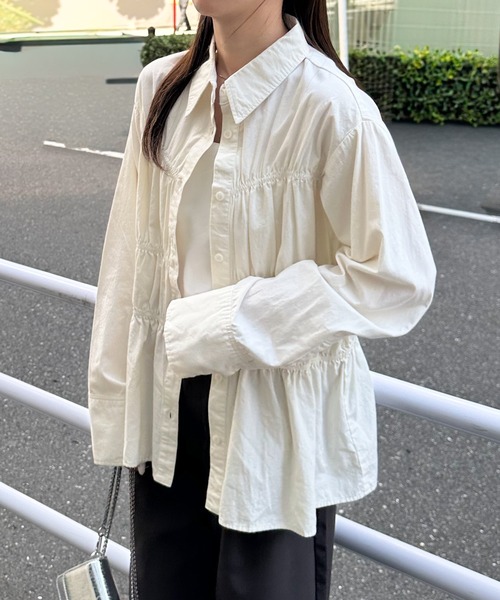RANAN(ラナン)の「ビスチェデザインシャーリングシャツ(シャツ/ブラウス・レディース・アイボリー/ブルー/ネイビー・M/L/LL)」の14枚目の写真