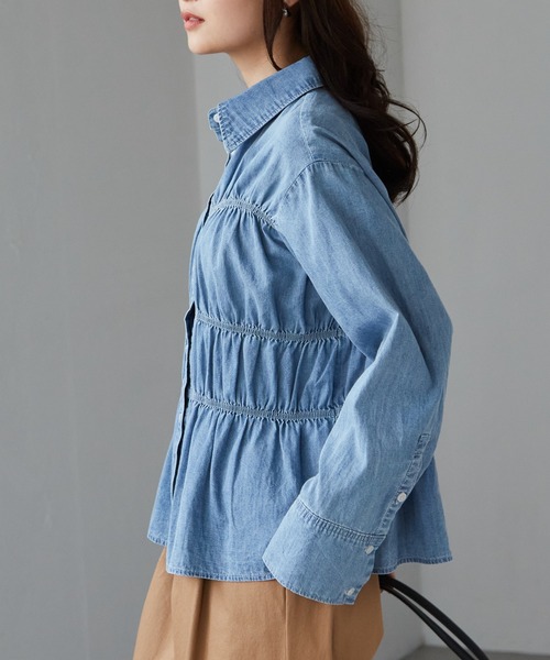 RANAN(ラナン)の「ビスチェデザインシャーリングシャツ(シャツ/ブラウス・レディース・アイボリー/ブルー/ネイビー・M/L/LL)」の20枚目の写真