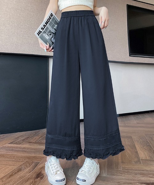ONEP STAR(ワンピスター)の「裾レースデザインペチパンツ(その他パンツ・レディース・ネイビー/ベージュ/ホワイト/ライトブルー/チェック・MEDIUM/LARGE/X-LARGE)」の4枚目の写真