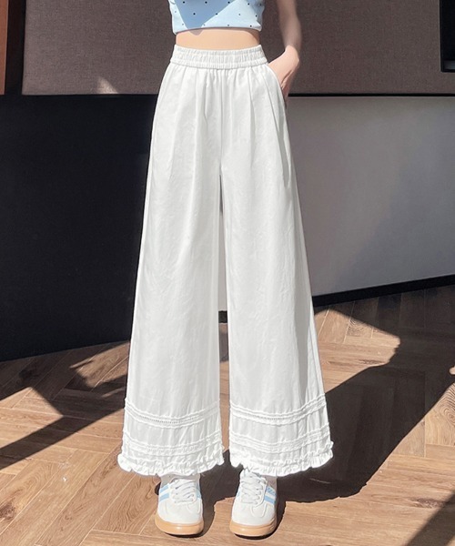 ONEP STAR(ワンピスター)の「裾レースデザインペチパンツ(その他パンツ・レディース・ネイビー/ベージュ/ホワイト/ライトブルー/チェック・MEDIUM/LARGE/X-LARGE)」の22枚目の写真