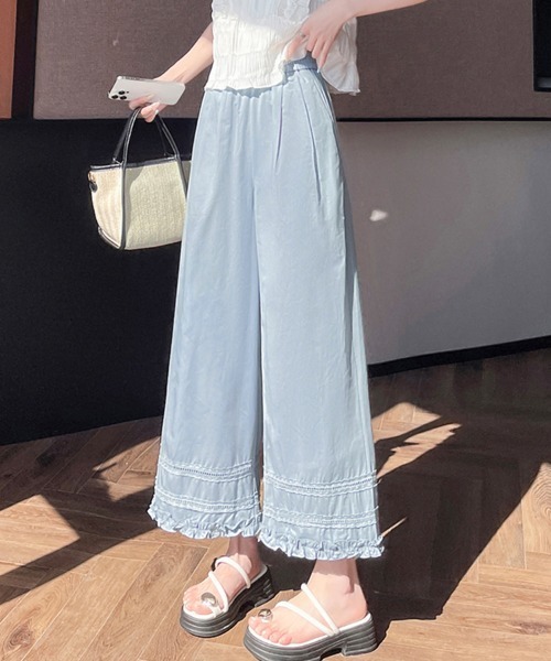 ONEP STAR(ワンピスター)の「裾レースデザインペチパンツ(その他パンツ・レディース・ネイビー/ベージュ/ホワイト/ライトブルー/チェック・MEDIUM/LARGE/X-LARGE)」の19枚目の写真