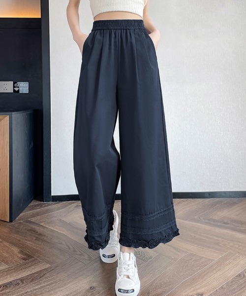 ONEP STAR(ワンピスター)の「裾レースデザインペチパンツ(その他パンツ・レディース・ネイビー/ベージュ/ホワイト/ライトブルー/チェック・MEDIUM/LARGE/X-LARGE)」の16枚目の写真