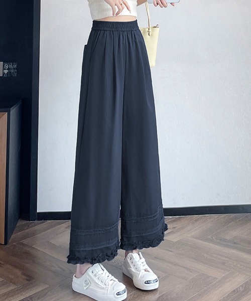 ONEP STAR(ワンピスター)の「裾レースデザインペチパンツ(その他パンツ・レディース・ネイビー/ベージュ/ホワイト/ライトブルー/チェック・MEDIUM/LARGE/X-LARGE)」の15枚目の写真