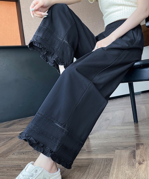 ONEP STAR(ワンピスター)の「裾レースデザインペチパンツ(その他パンツ・レディース・ネイビー/ベージュ/ホワイト/ライトブルー/チェック・MEDIUM/LARGE/X-LARGE)」の14枚目の写真