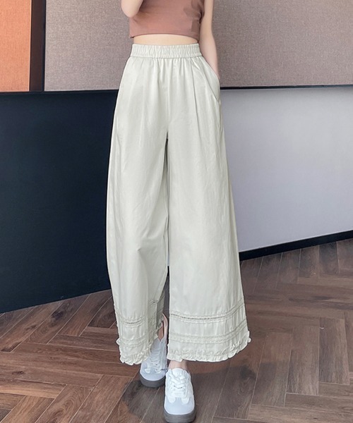 ONEP STAR(ワンピスター)の「裾レースデザインペチパンツ(その他パンツ・レディース・ネイビー/ベージュ/ホワイト/ライトブルー/チェック・MEDIUM/LARGE/X-LARGE)」の13枚目の写真