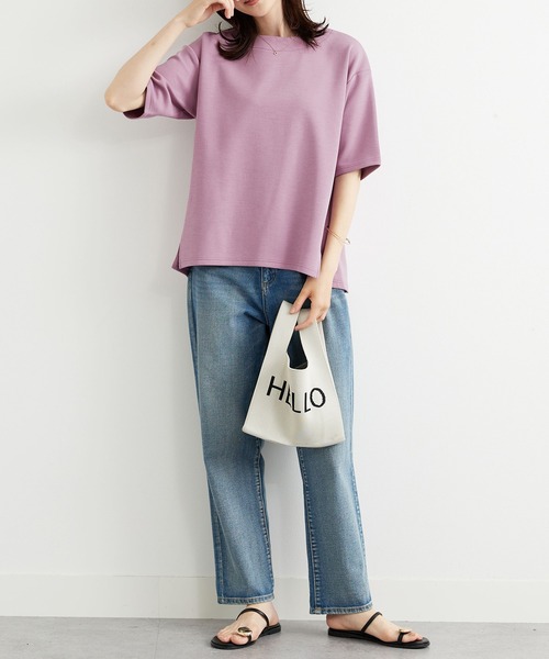 BELLUNA PLUS(ベルーナ)の「とろりん触感!ゆったりプルオーバー(Tシャツ/カットソー・レディース・アイボリー/ライラック/ピンク・LARGE/MEDIUM/X-LARGE)」の4枚目の写真