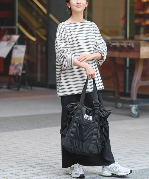 JOURNAL STANDARD relume（ジャーナルスタンダード　レリューム）の「バスクボーダープルオーバー（Tシャツ/カットソー・レディース・ネイビー/ダークブルー/ボルドー/アイボリー・FREE）」の5枚目の写真