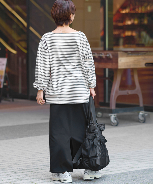 JOURNAL STANDARD relume（ジャーナルスタンダード　レリューム）の「バスクボーダープルオーバー（Tシャツ/カットソー・レディース・ネイビー/ダークブルー/ボルドー/アイボリー・FREE）」の7枚目の写真