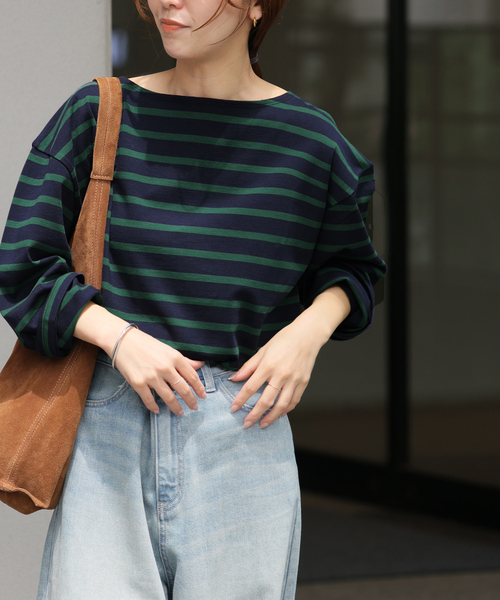 JOURNAL STANDARD relume（ジャーナルスタンダード　レリューム）の「バスクボーダープルオーバー（Tシャツ/カットソー・レディース・ネイビー/ダークブルー/ボルドー/アイボリー・FREE）」の15枚目の写真