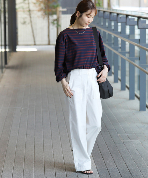 JOURNAL STANDARD relume（ジャーナルスタンダード　レリューム）の「バスクボーダープルオーバー（Tシャツ/カットソー・レディース・ネイビー/ダークブルー/ボルドー/アイボリー・FREE）」の19枚目の写真