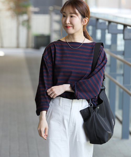 JOURNAL STANDARD relume（ジャーナルスタンダード　レリューム）の「バスクボーダープルオーバー（Tシャツ/カットソー・レディース・ネイビー/ダークブルー/ボルドー/アイボリー・FREE）」の22枚目の写真